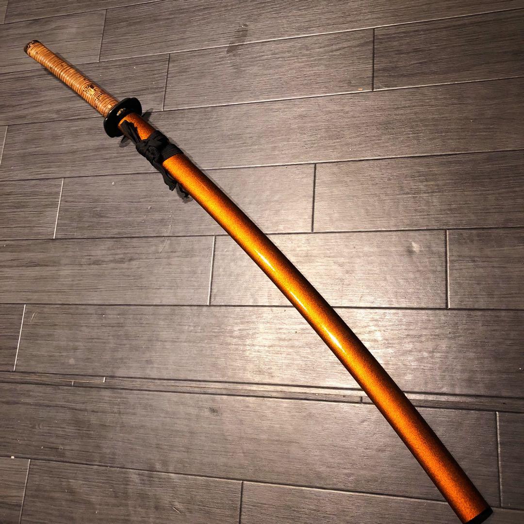 高級模造刀　居合刀　太刀　本研波刃　籐巻拵え　 刃長