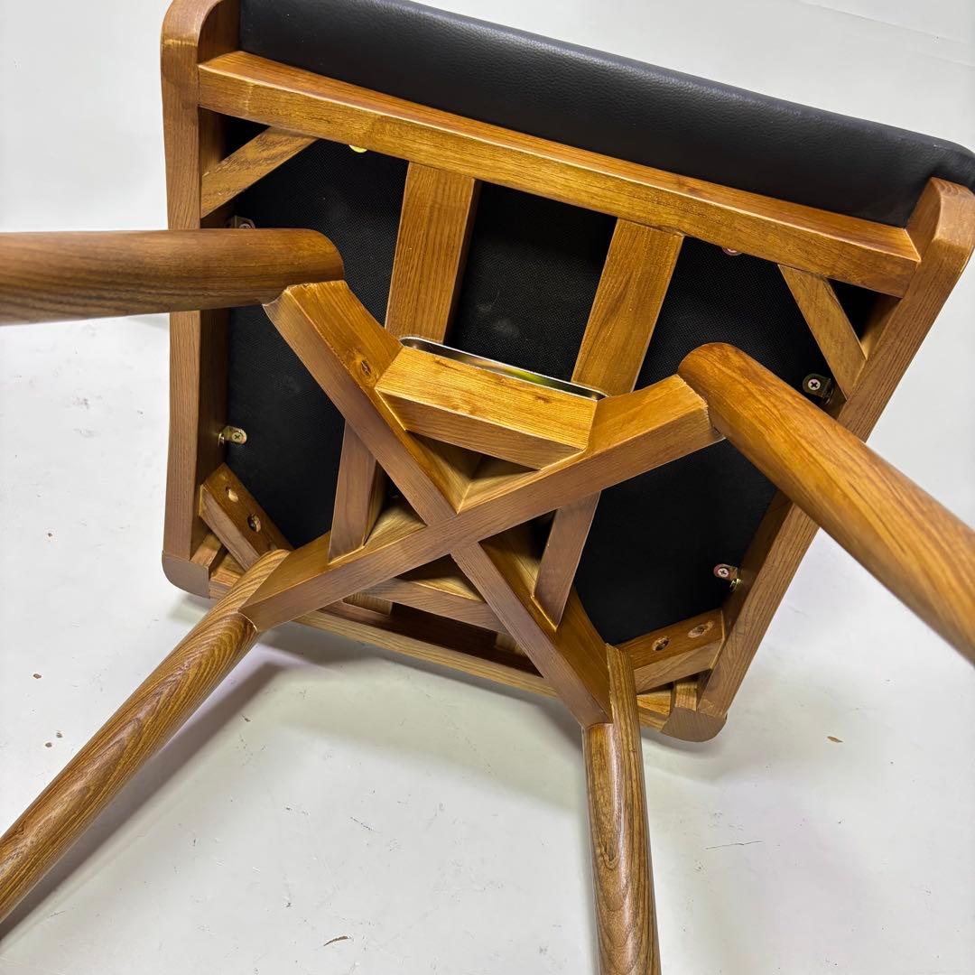 【未使用品】回転式ダイニングチェア　ブラウン×ブラック