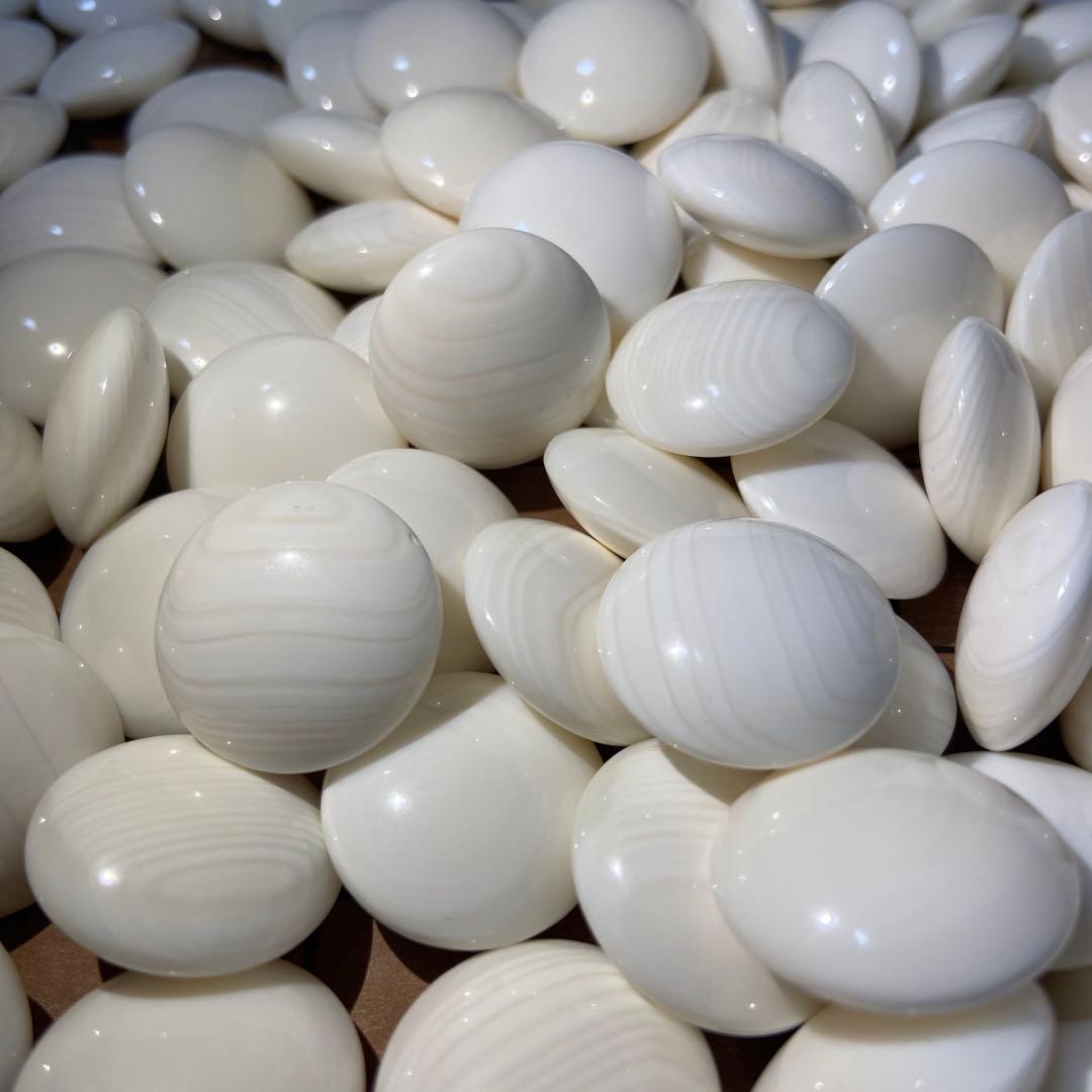 【希少美品】日向特製蛤碁石 雪印 本那智黒34号 足付碁盤 囲碁盤セット