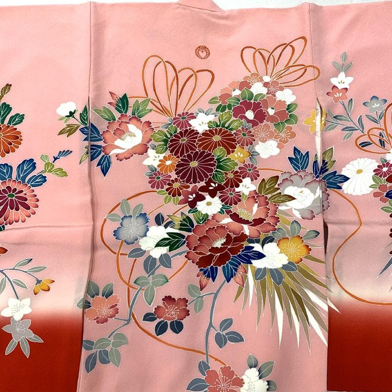 509ag36■七五三 三歳 女児 着物&被布&長襦袢 一つ紋■状態良好