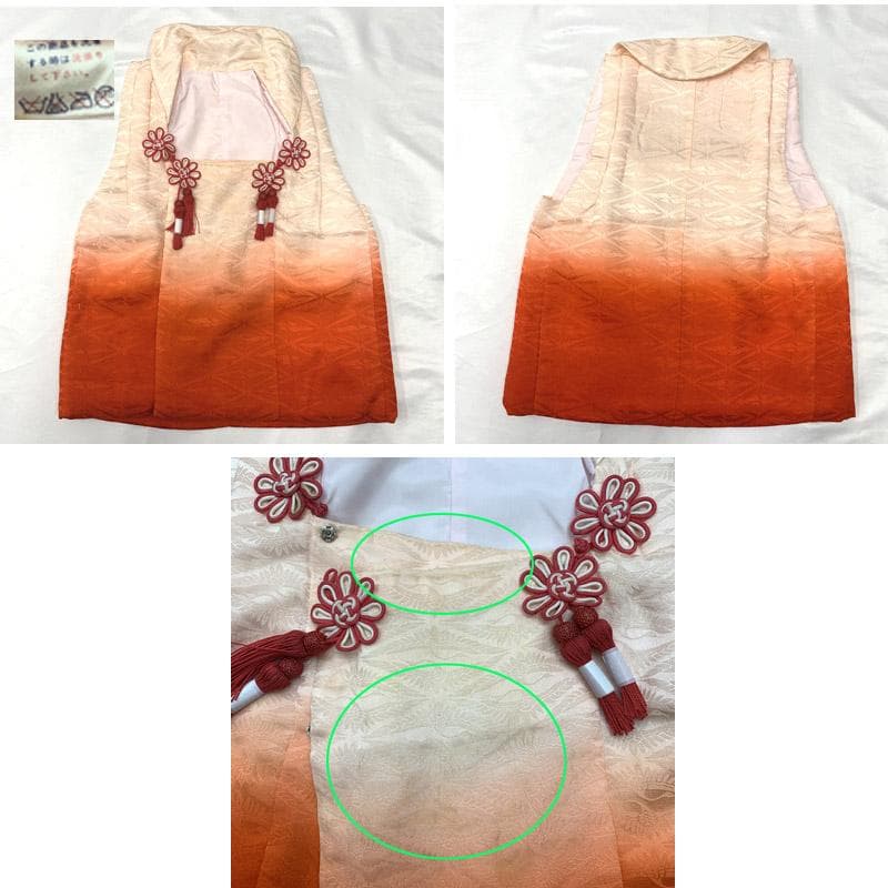 509ag36■七五三 三歳 女児 着物&被布&長襦袢 一つ紋■状態良好