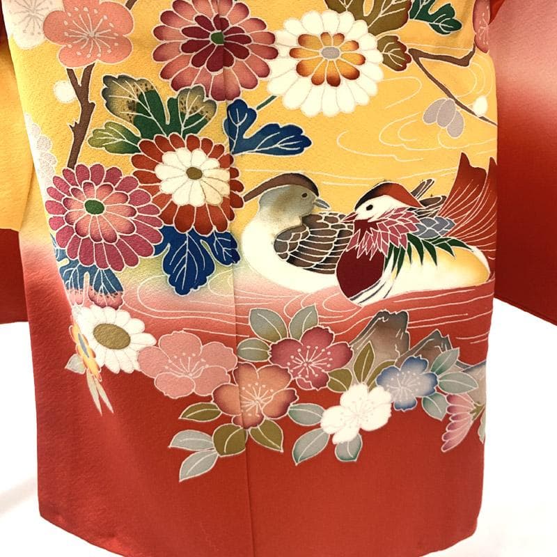 509ag36■七五三 三歳 女児 着物&被布&長襦袢 一つ紋■状態良好