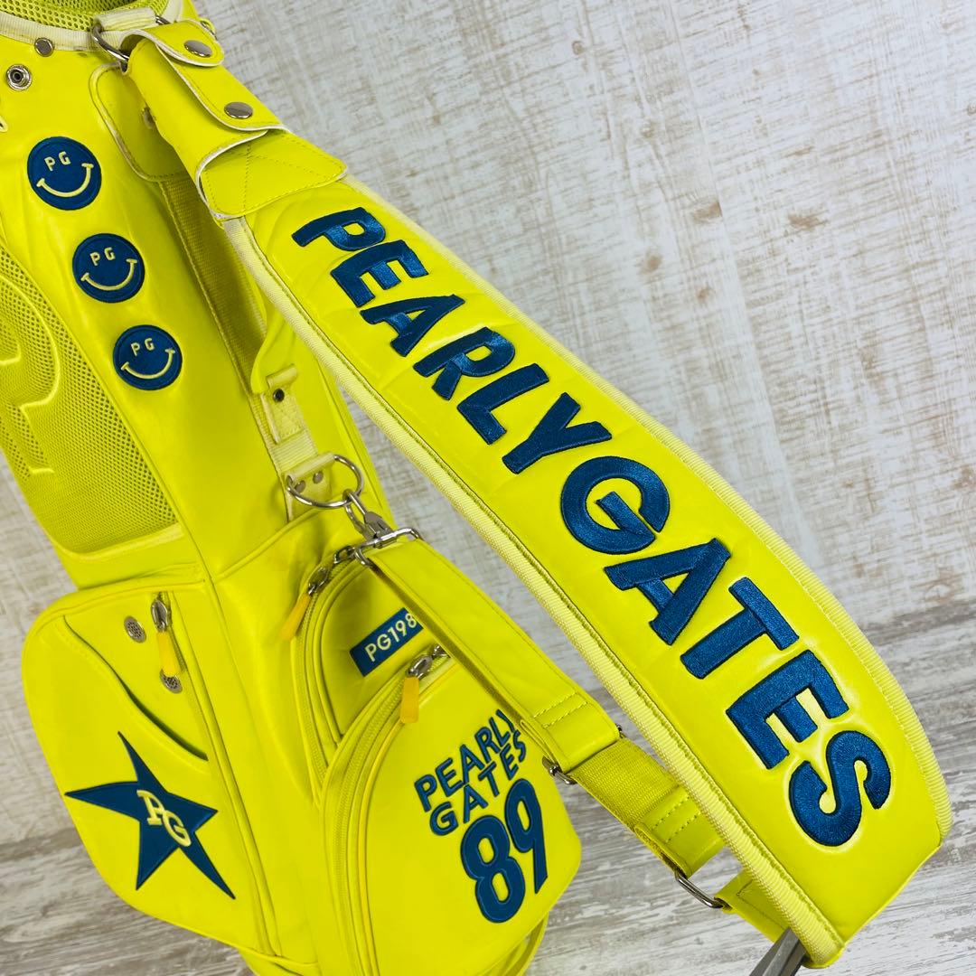 【限定モデル】パーリーゲイツ SMILEワッペンスタンド　キャディバッグ　ライム