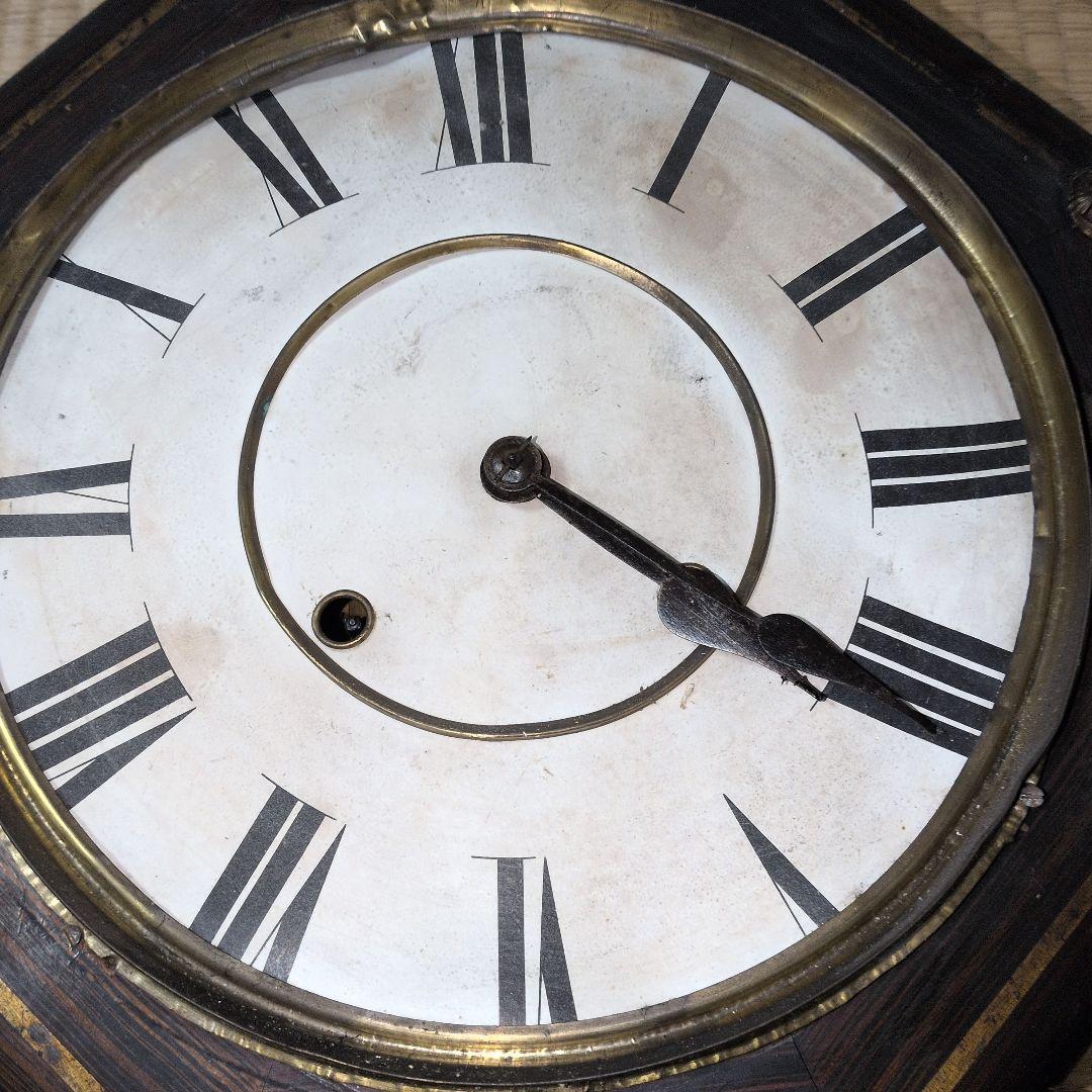 精工舎 稼働品 八角時計 鋲付き ゼンマイ時計 振り子時計 アンティーク