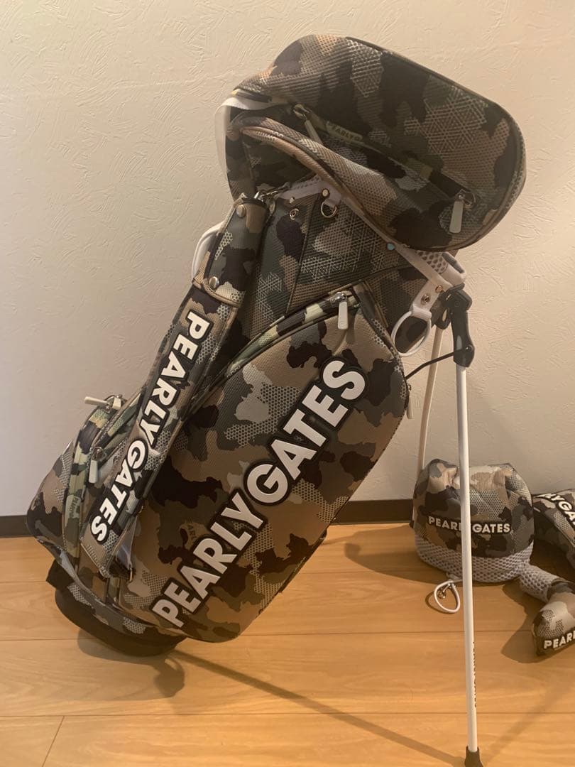希少完売品パーリーゲイツ カモ キャディバッグヘッドカバー 7点➕カモサブバッグ