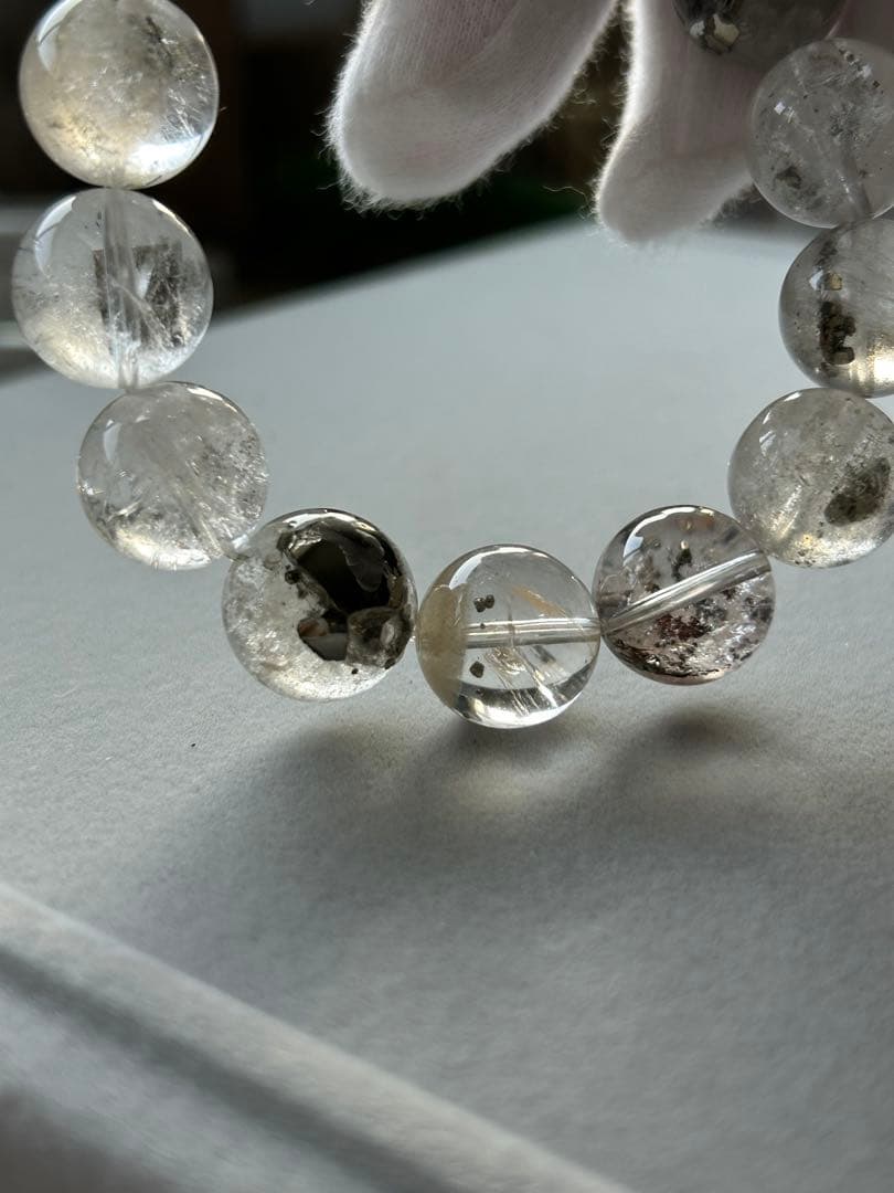 【新品未使用】キューブパイライトインクォーツ ブレス13.7mm 内径17cm