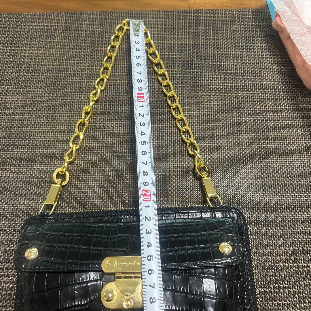 ADMJ マットクロコダイル　お財布バック　ブラック