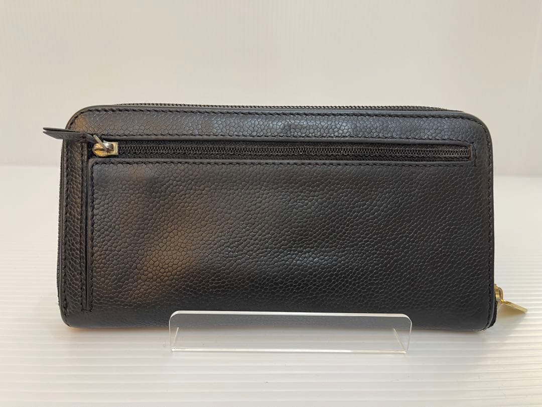 杉本美紀CHANEL シャネル 長財布 ラウンドジップ レザー ブラック