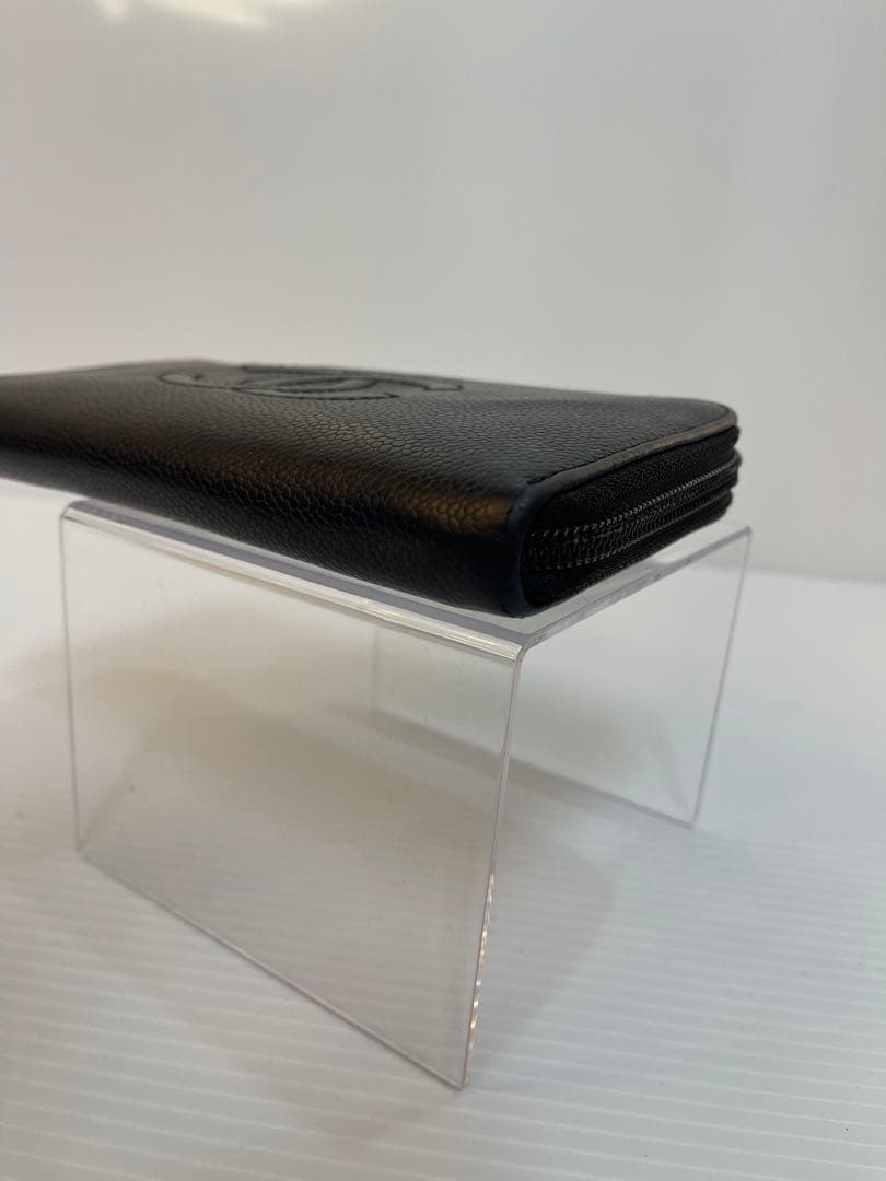 杉本美紀CHANEL シャネル 長財布 ラウンドジップ レザー ブラック