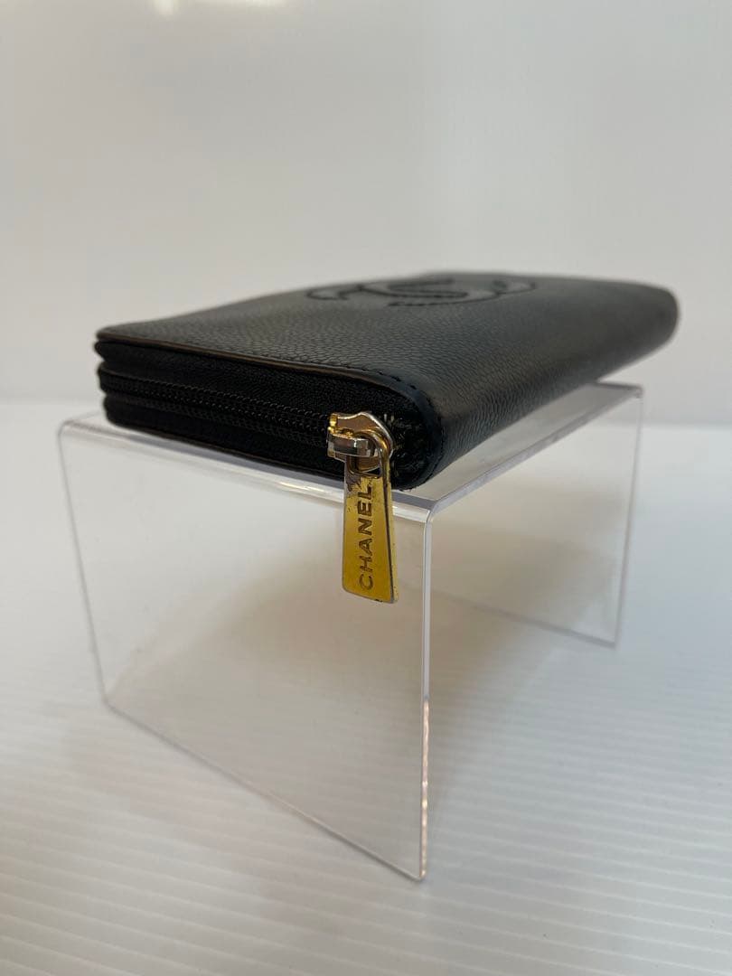 杉本美紀CHANEL シャネル 長財布 ラウンドジップ レザー ブラック