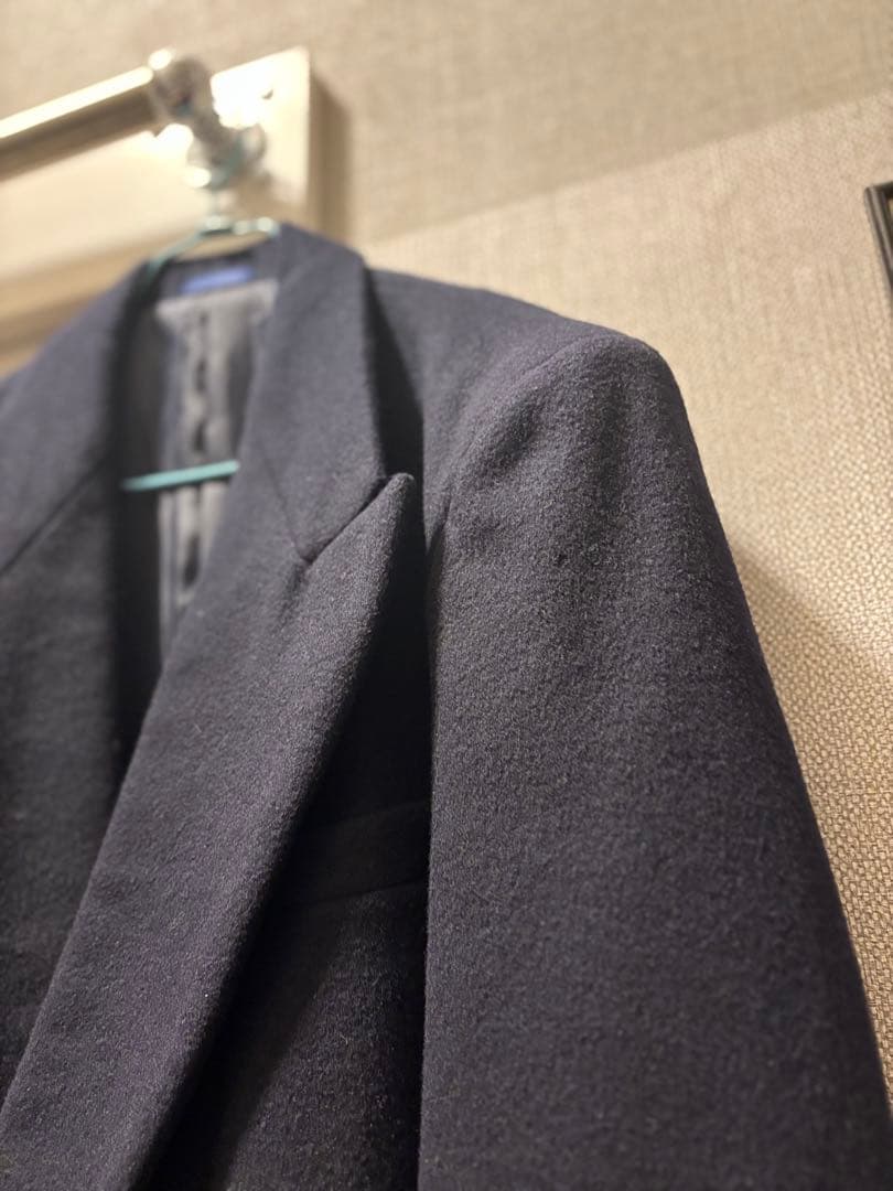 90’sウール ネイビー ダブルブレストスーパーロングピーコート