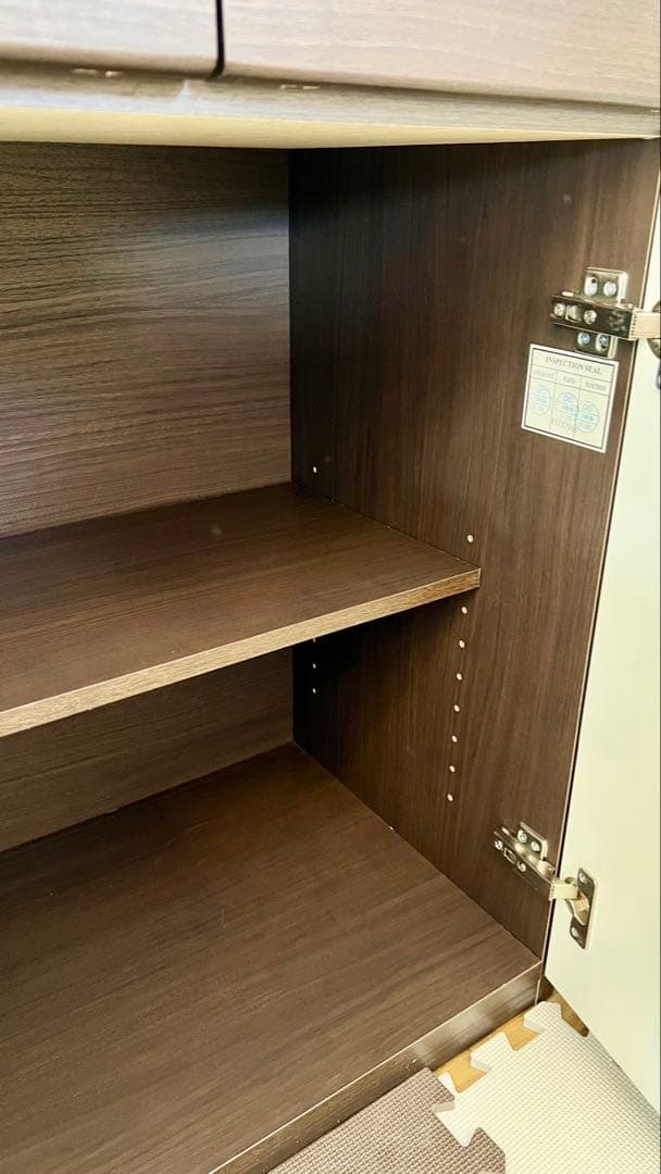 ニトリ　食器棚　ブラウン