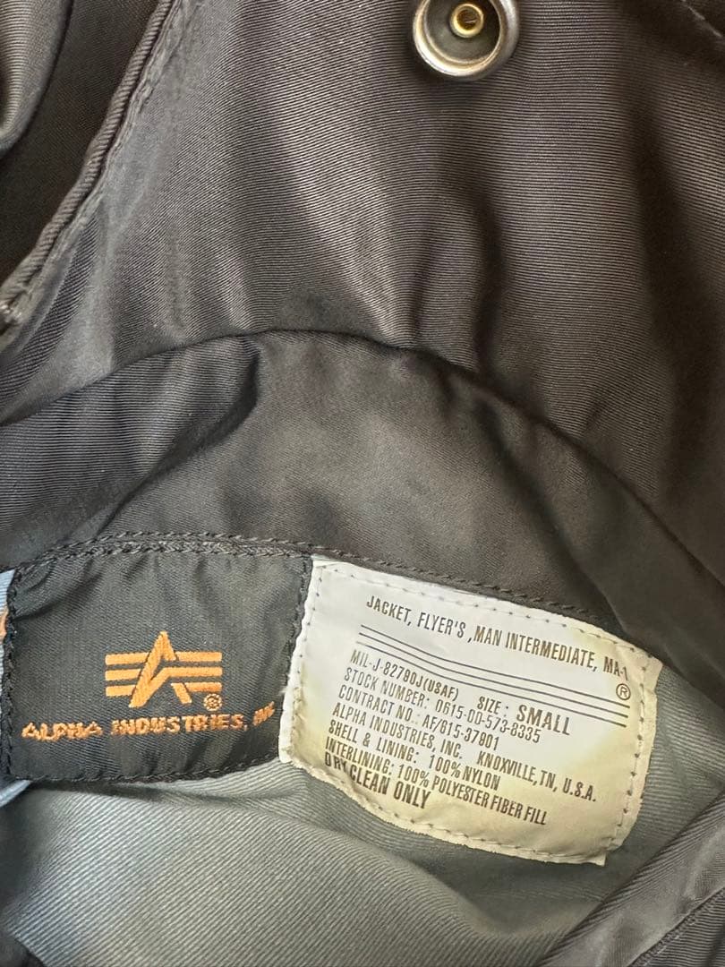 【ALPHA MA-1 】フライトジャケット 黒 リバーシブル S