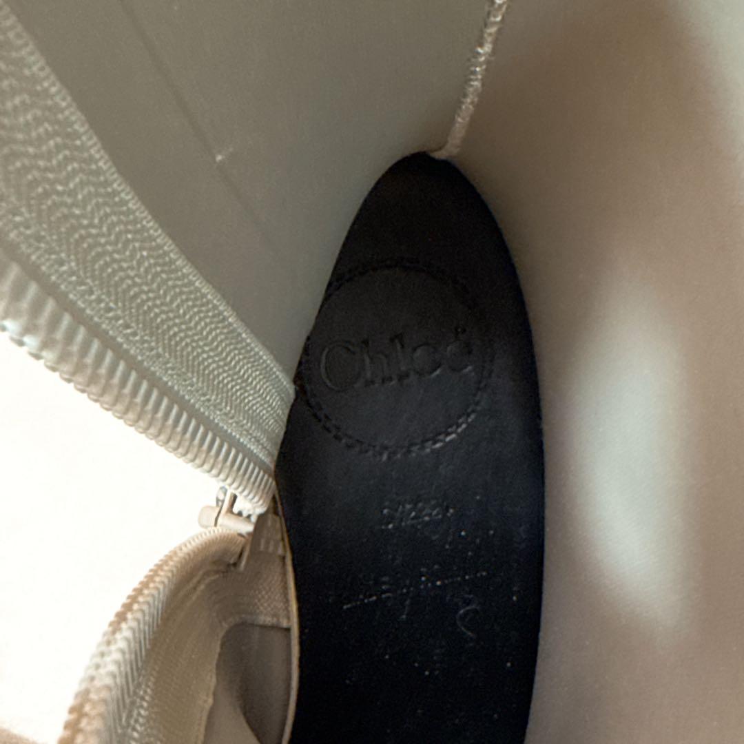 美品✨ クロエ レインブーツ 36 サイドジップ ラバー アイボリー