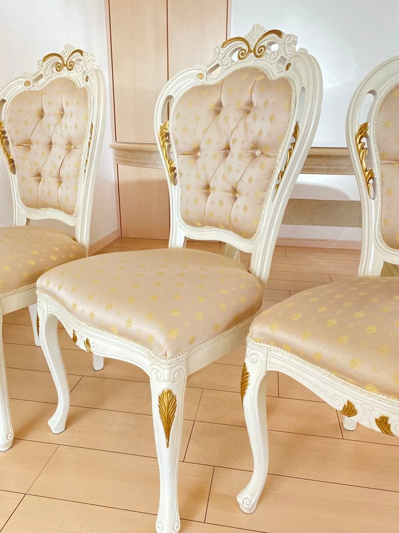 ③サルタレッリヴェルサイユ　ダイニングテーブル &チェア4脚　※5点販売のみ