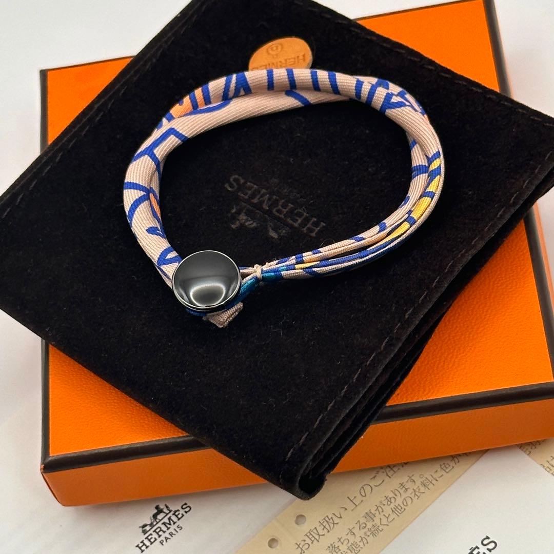 美品✨HERMES エルメス プティアッシュ シルクブレスレット ピンク