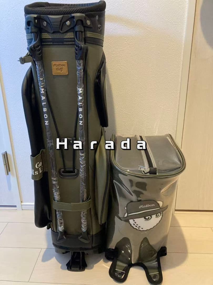 即日発送 Malbon ゴルフキャディバッグ オリーブグリーン