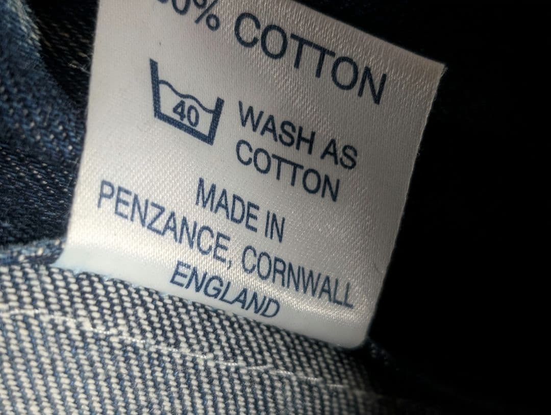 ユーロヴィンテージ　80s　濃い紺　デニムジャケット　ハイネック　太アーム