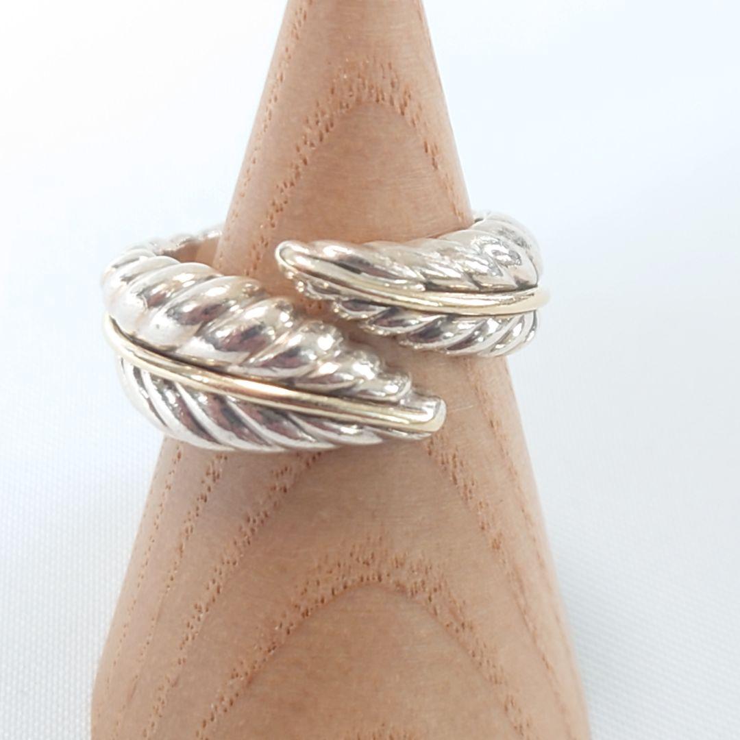 希少】TIFFANY ティファニー フェザー リーフ コンビリング 13号