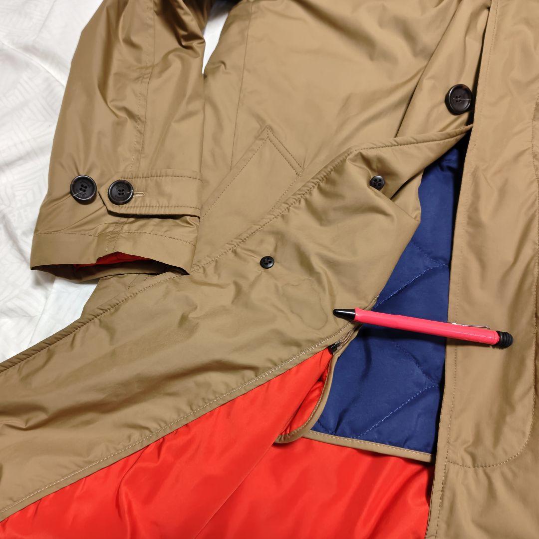 シーラップSealup中綿ライナー付きステンカラーナイロンコート46ベージュ