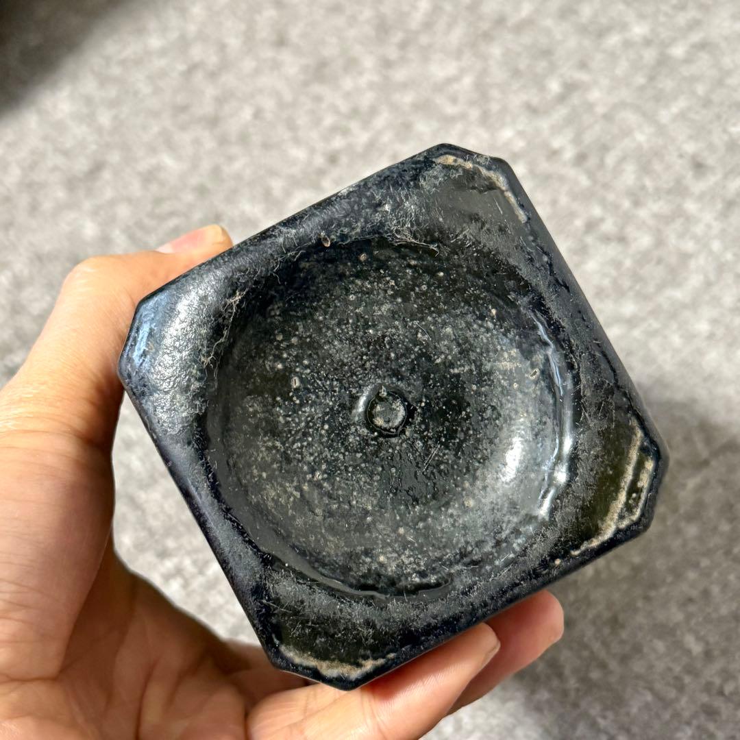 オランダ瓶　ジンボトル　骨董　古いガラス　ガラス瓶 角瓶　レトロ　ヴィンテージ