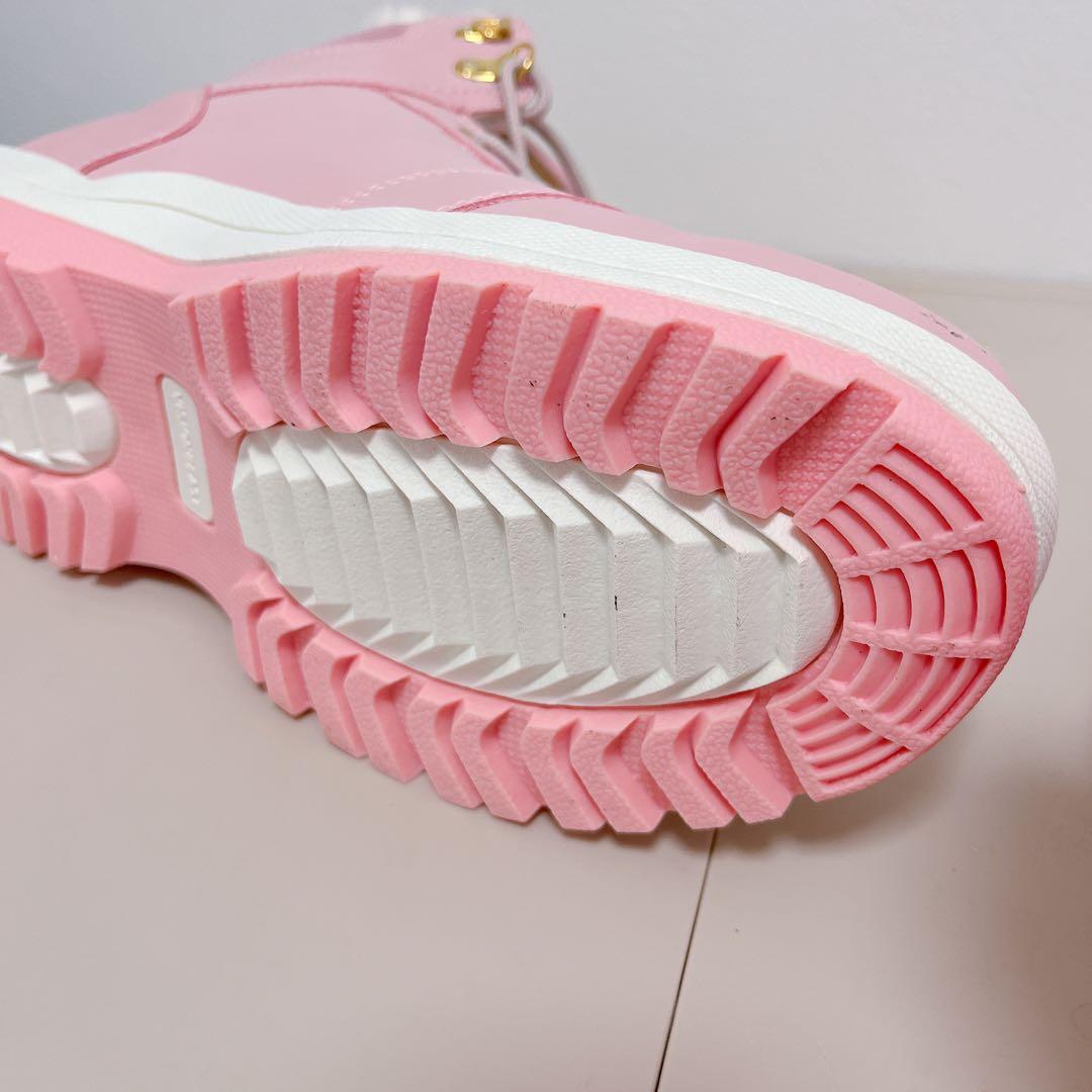 ✦防寒ブーツ 防水 トレッキングブーツ 26cm ピンク 雪 スノー靴