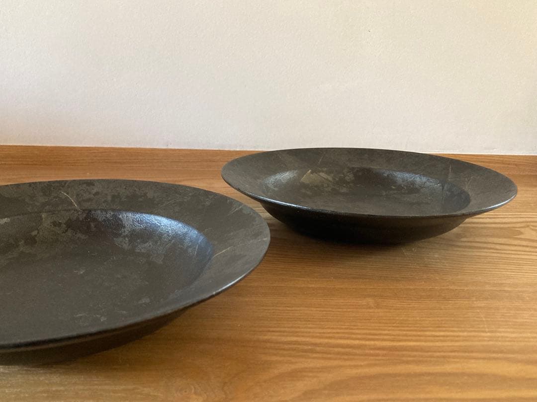 クリスマスSALE 赤木明登　黒漆　スープ皿　二枚セット