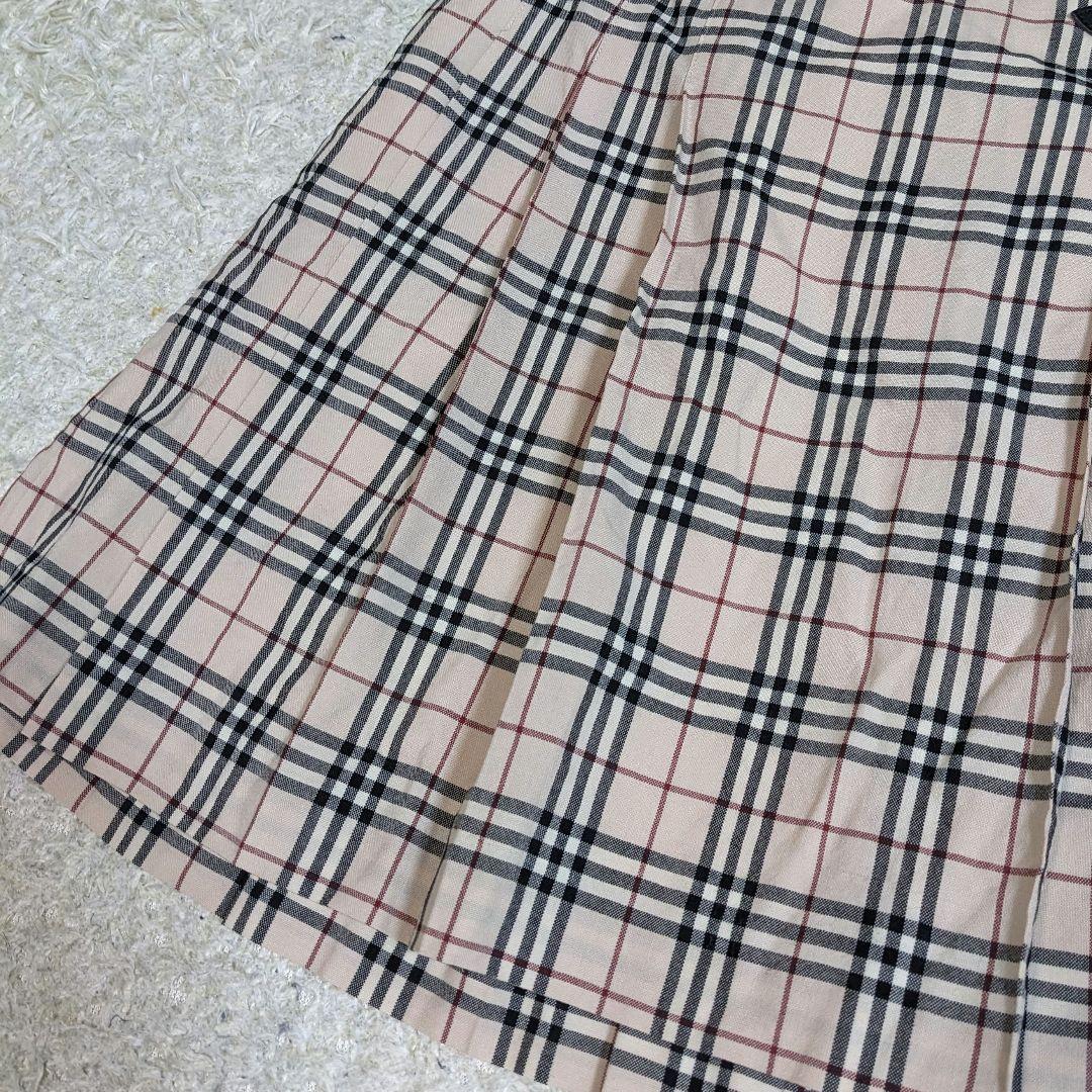バーバリー ロンドン ノバチェック プリーツ ベルト スカート ゴム 160
