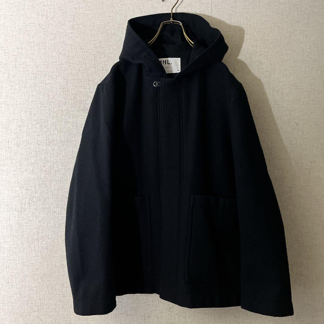 MHL. マーガレットハウエル フーデットコート ウールジャケット ネイビー