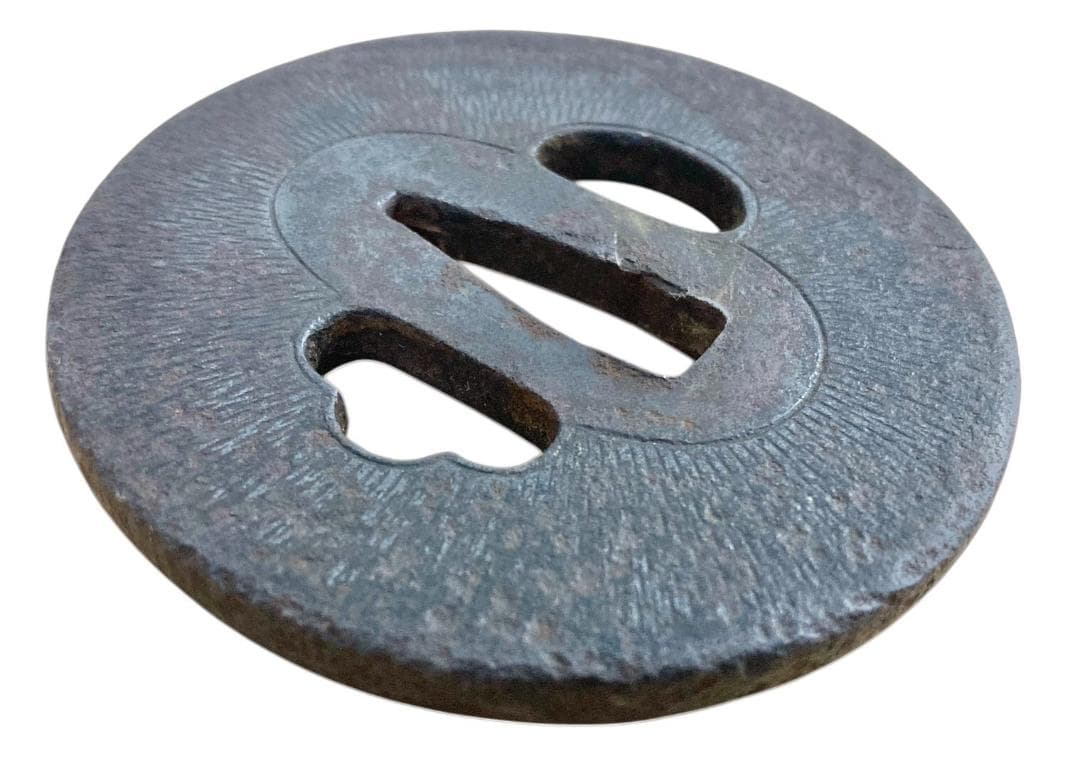 HFD2020 ★認定書付★ 日本刀 阿弥陀 鑢鐔 銘加賀寄 鍔 つば