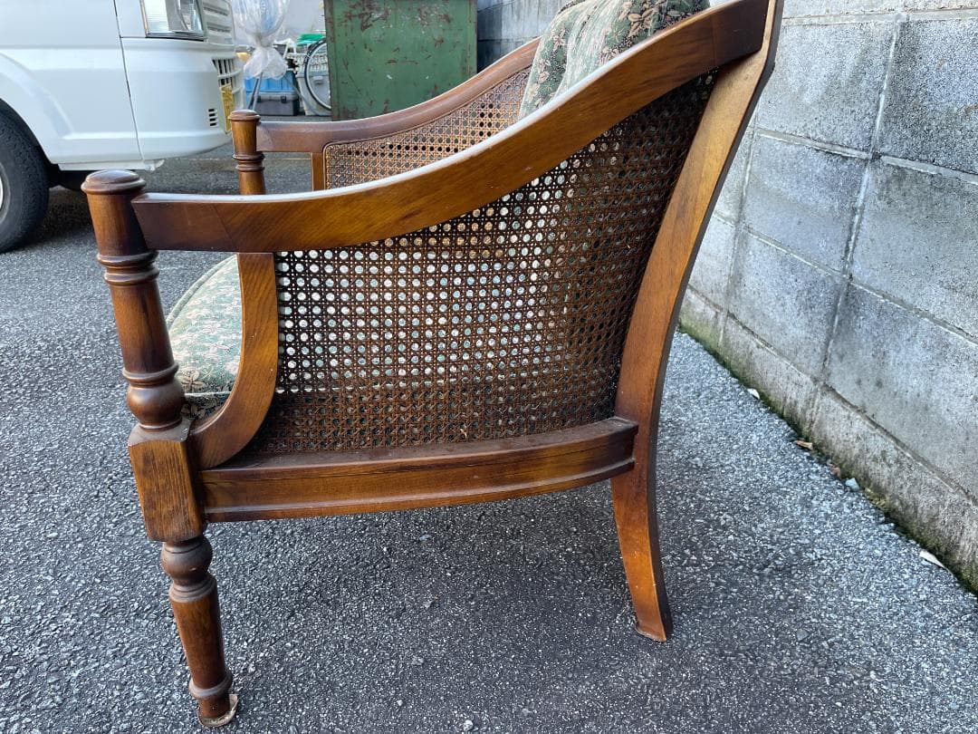 ★ カリモク コロニアル 一人掛け ソファ シングルソファ 古家具 昭和レトロ