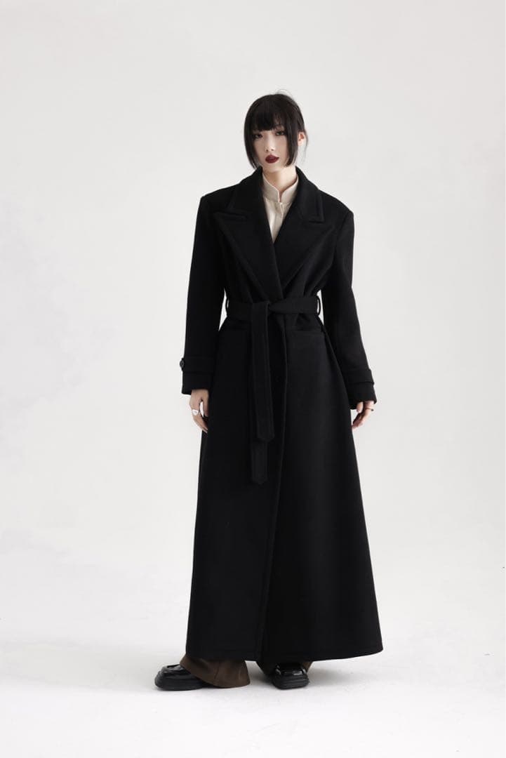 APOZI Collection ダブルスーパーロングコート ブラック - メルカリ
