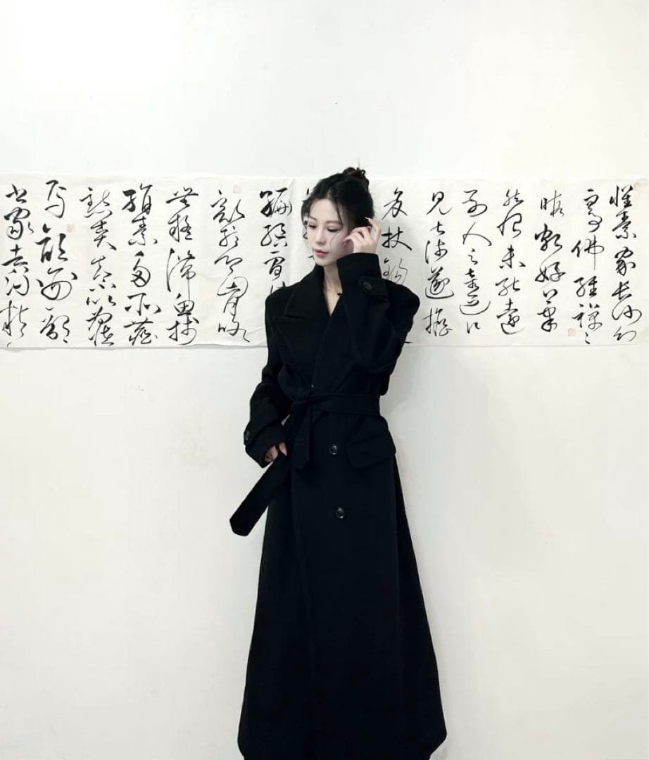 APOZI Collection ダブルスーパーロングコート ブラック - メルカリ