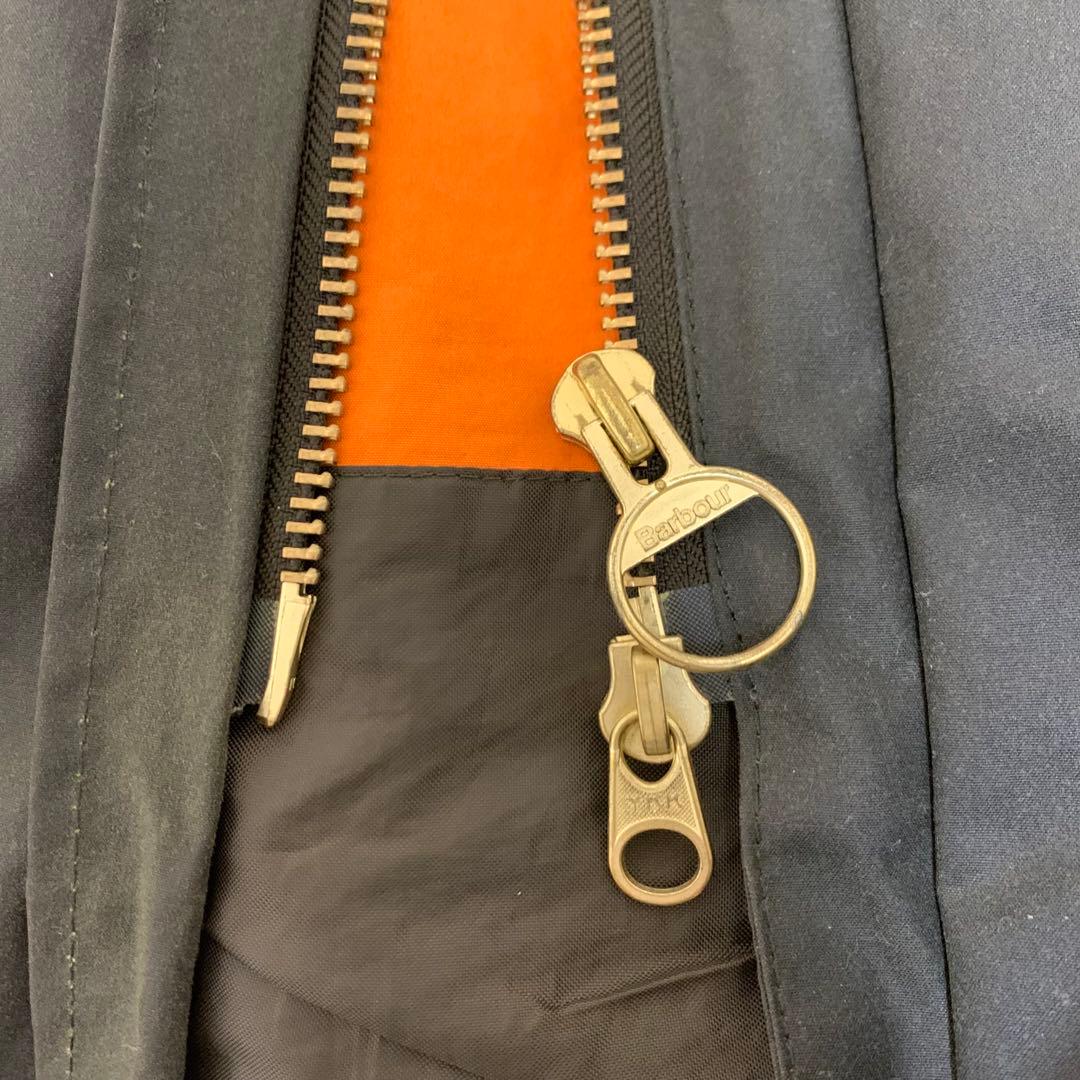 バブアー×ビームス別注　SL BORDER　オリーブ　オイルド　フード　英国製