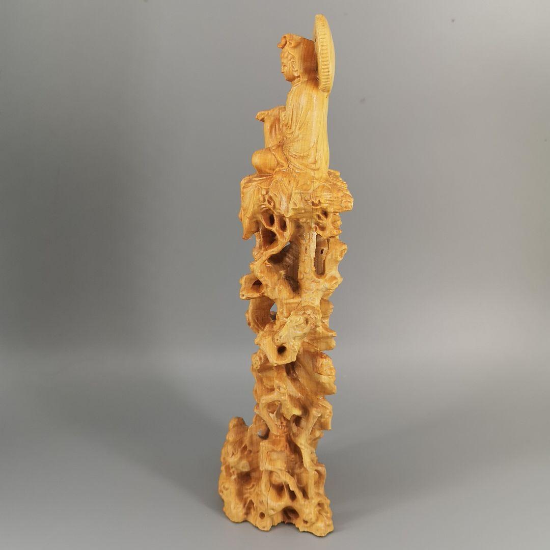 柏木精細彫刻高台自在観音菩薩