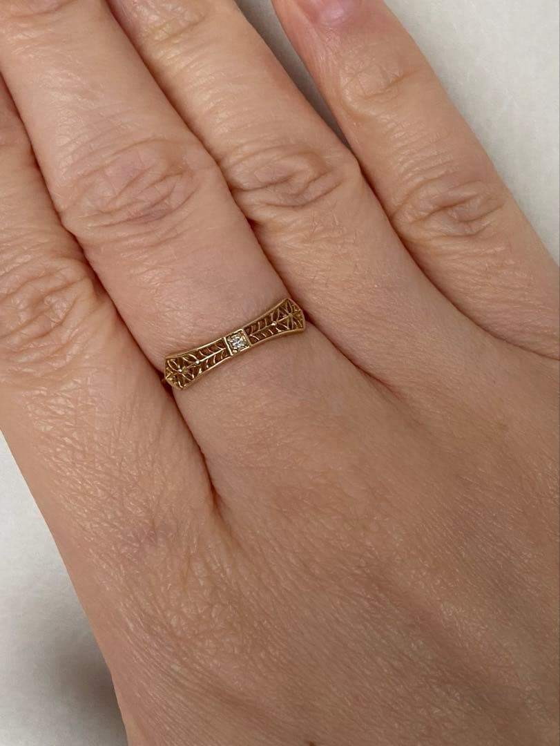 専用です。 透かし模様 ゴールドリング ダイヤモンドLilas（リラ）