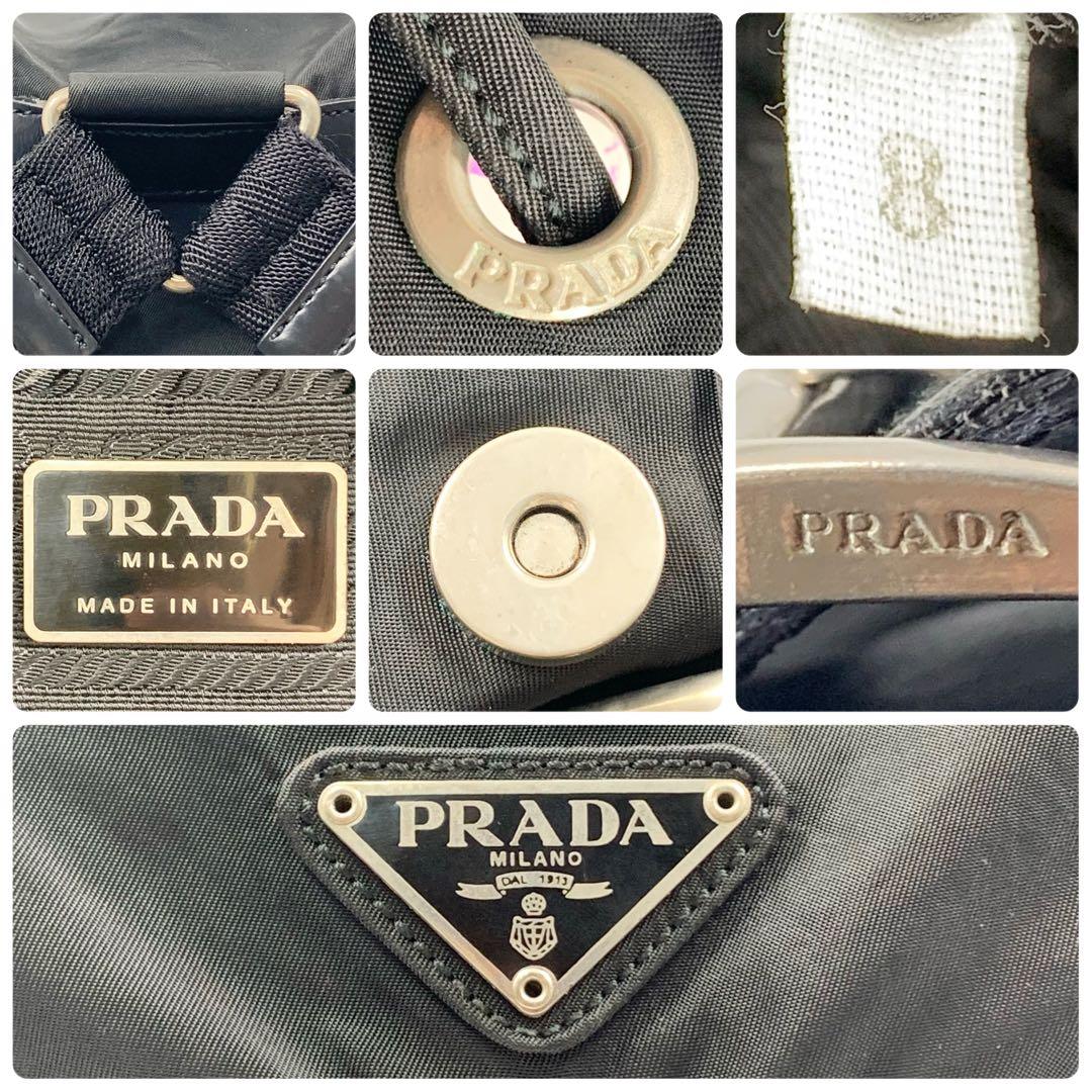 【✨極美品✨】プラダ バックパック 三角ロゴ 巾着 ナイロン ブラック 付属品付