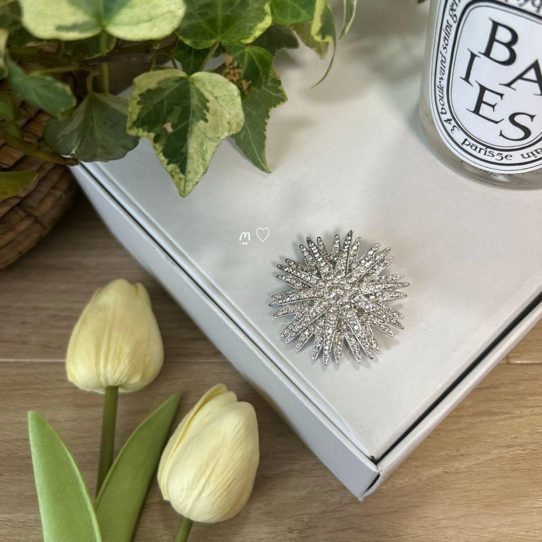 FOXEY　フォクシー　クリスタルブローチ　ビジューコサージュ　スワロフスキー