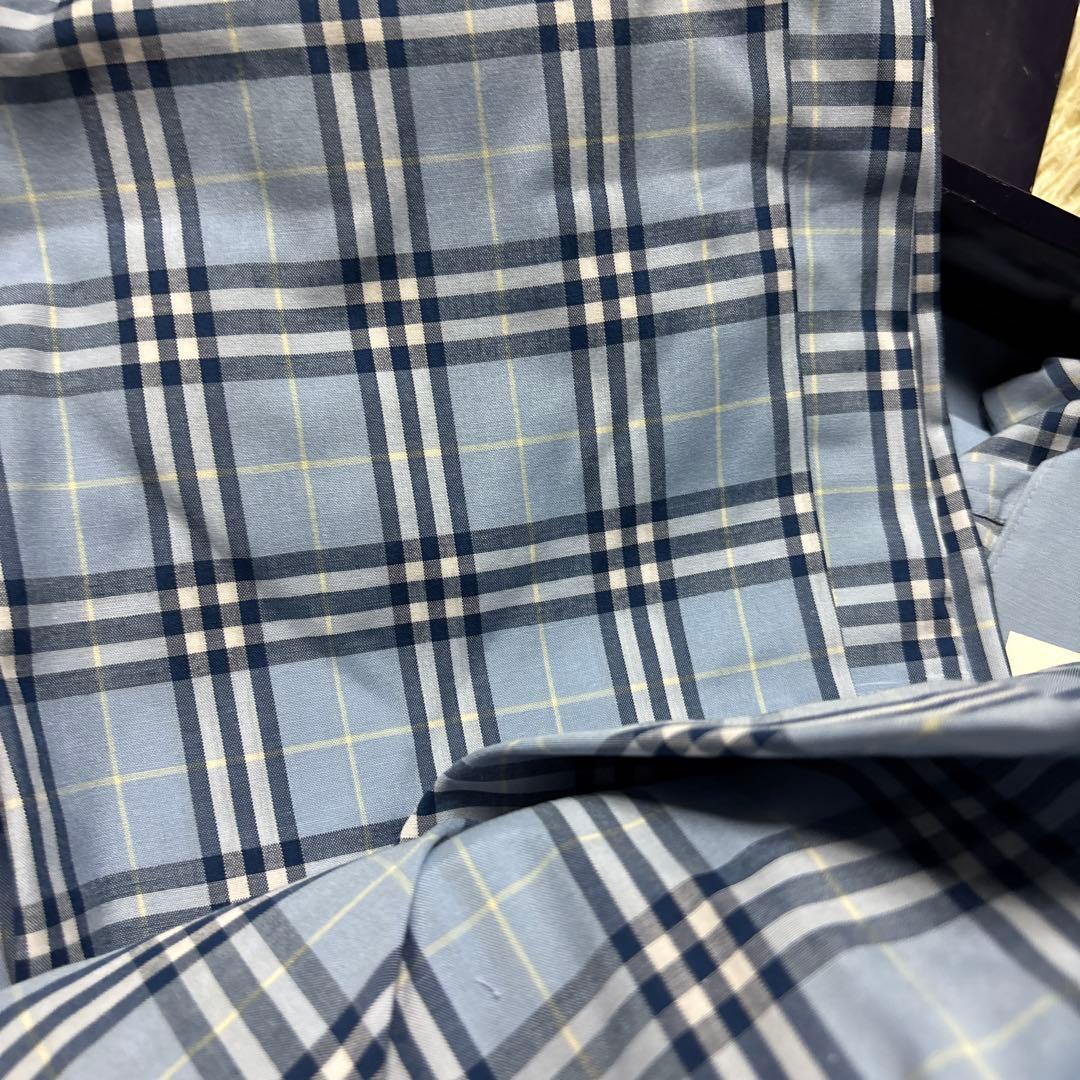 ◎未使用 バーバリー パジャマ 上下セット 男女ペア 2着 ブルー 長袖長ズボン