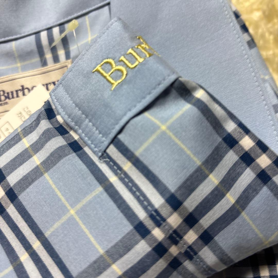 ◎未使用 バーバリー パジャマ 上下セット 男女ペア 2着 ブルー 長袖長ズボン