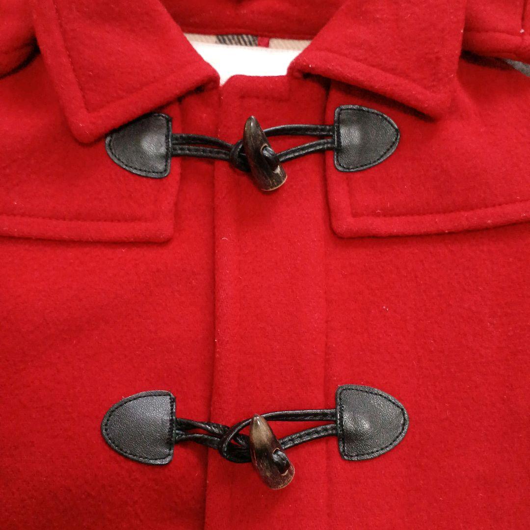 バーバリー キッズダッフルコート メガチェック ホースロゴ 牛革トグル