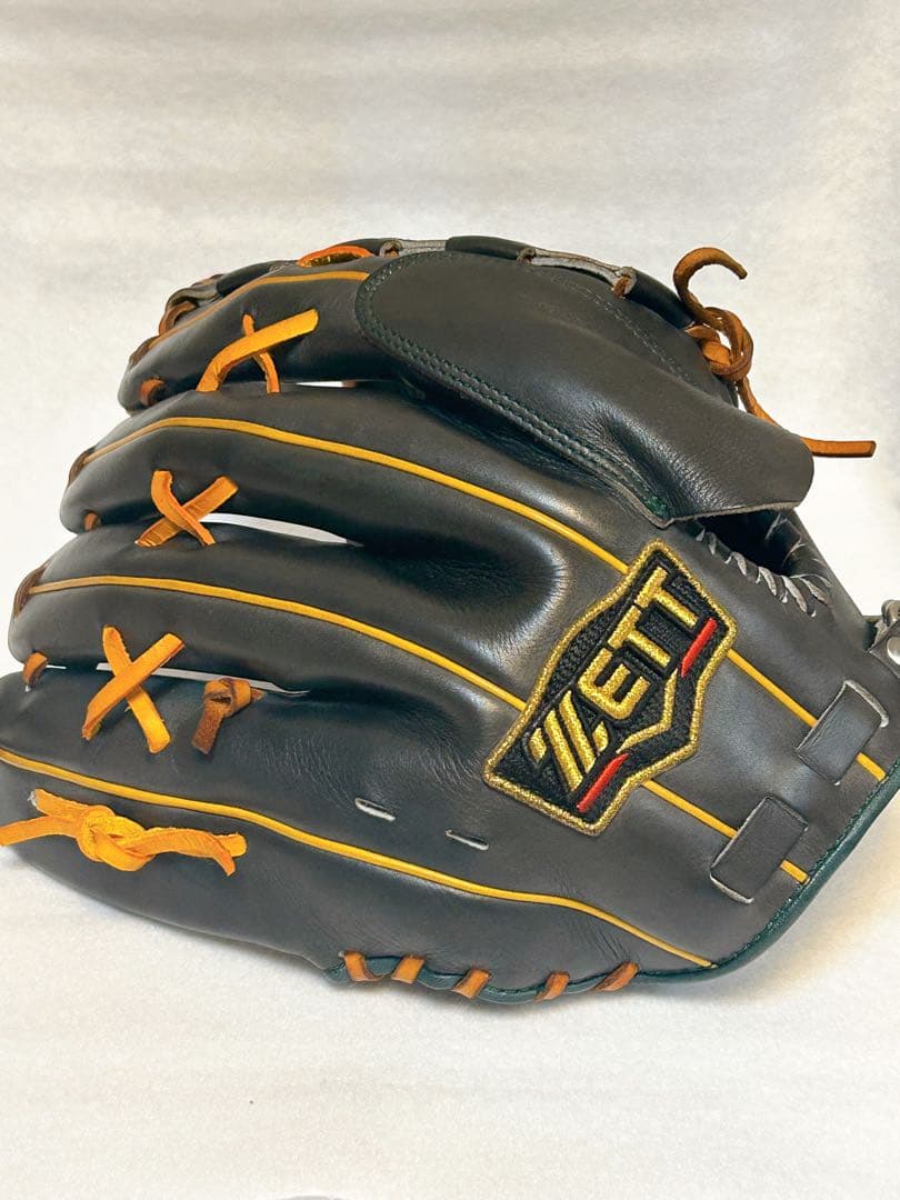 【ほぼ未使用・艶グレー】ZETT プロステイタス 軟式 投手用 バックスタイル◎