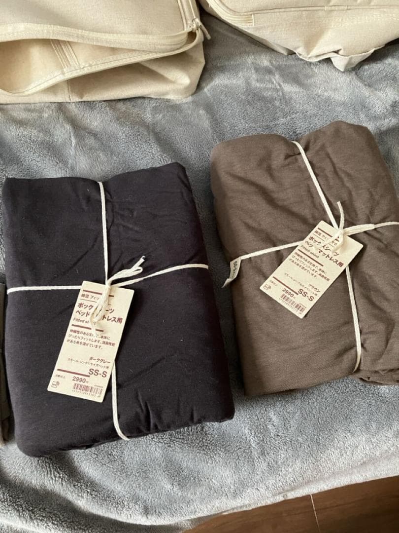 10点セット　★　MUJI　無印良品　シングルボックスシーツ　枕カバー