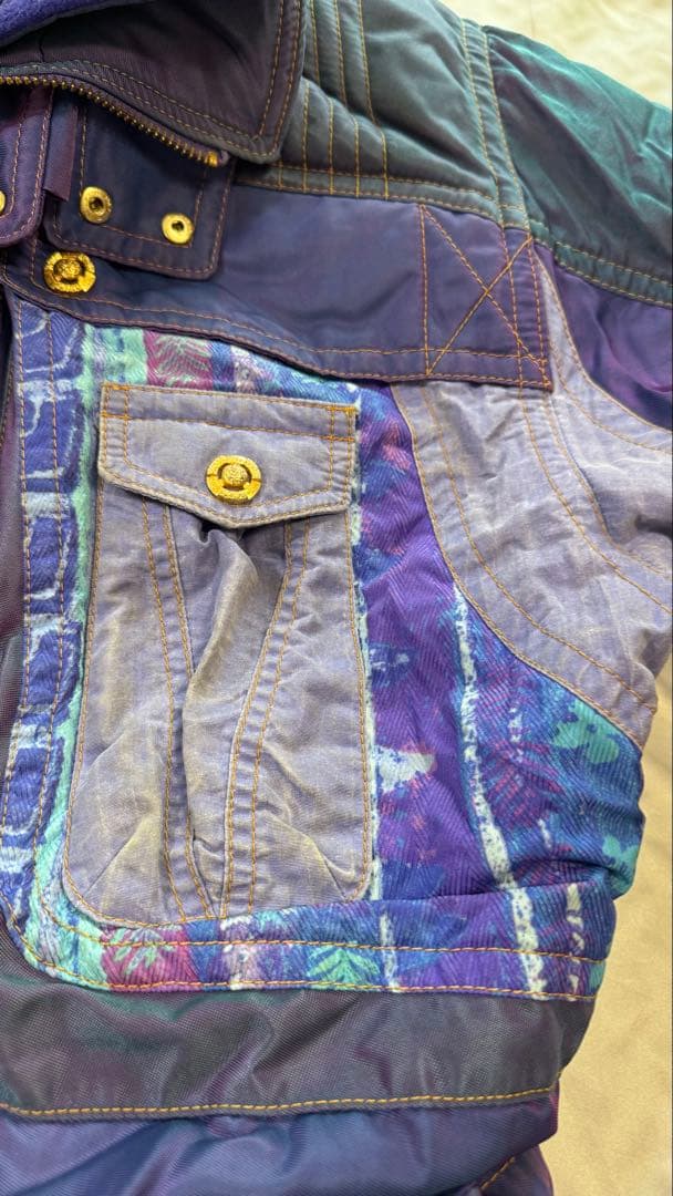 稀少　killy スキーウェア M 上下セット　パープルの玉虫色　昭和レトロ