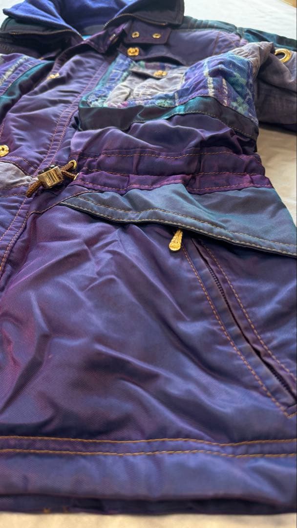 稀少　killy スキーウェア M 上下セット　パープルの玉虫色　昭和レトロ