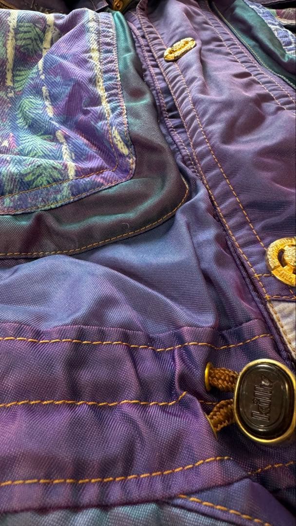 稀少　killy スキーウェア M 上下セット　パープルの玉虫色　昭和レトロ