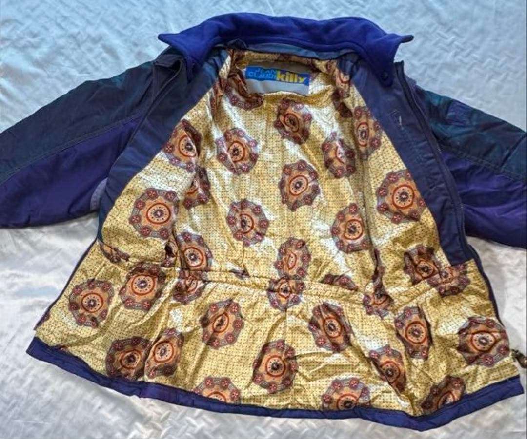 稀少　killy スキーウェア M 上下セット　パープルの玉虫色　昭和レトロ