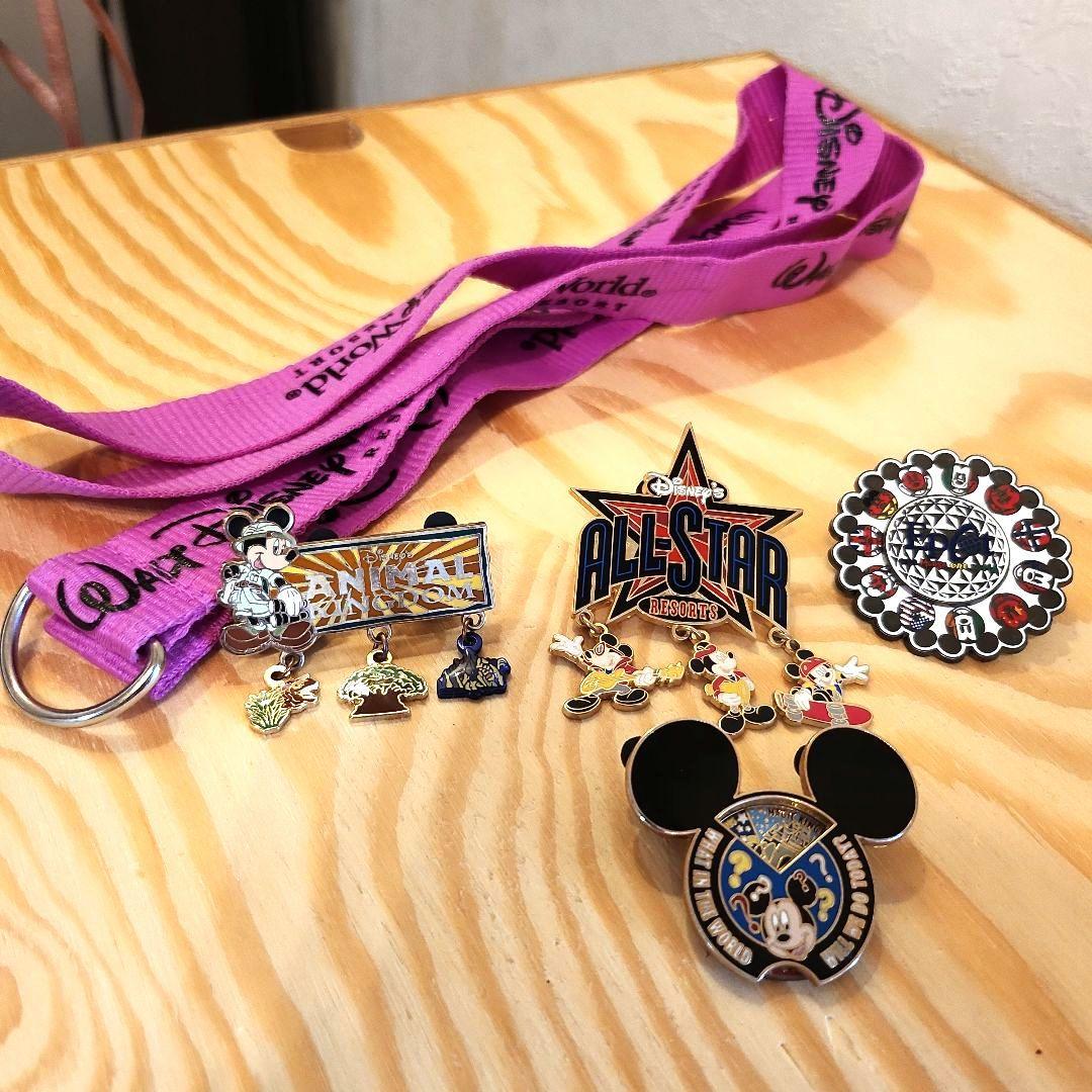 海外 ディズニー ピンバッジ 4点セット フロリダディズニー・ワールド