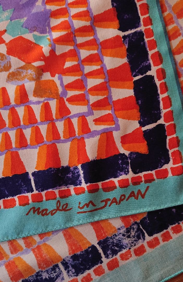 45R☆シルクツイルのレジメンタイル 大判風呂敷スカーフ再び/ サックス♪