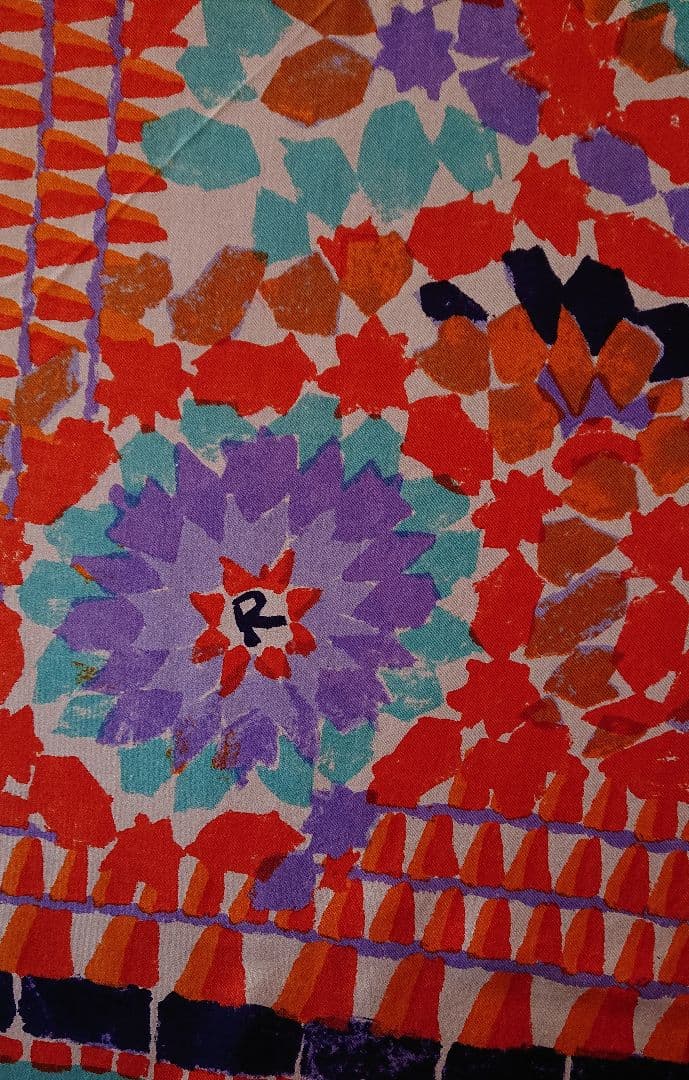 45R☆シルクツイルのレジメンタイル 大判風呂敷スカーフ再び/ サックス♪